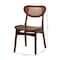 Baxton Studio Hesper Mid-Century Modern Walnut Brown Finished Wood and Rattan 2-Piece Dining Chair Set 239-2PC-13411-ZORO - alternate 7